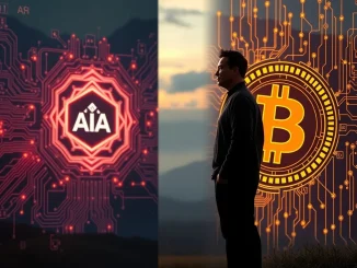 Elon Musk's OpenAI ICO plan visualized through AI and cryptocurrency symbolism