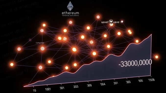 Visualization of the record 300,000 active ETH-based USDT addresses signaling a major on-chain shift into DeFi.