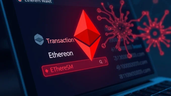 Analysis of Ethereum network activity surge linked to address poisoning attack risks.