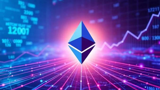 Ethereum network activity visualization showing increased connections and new addresses being created