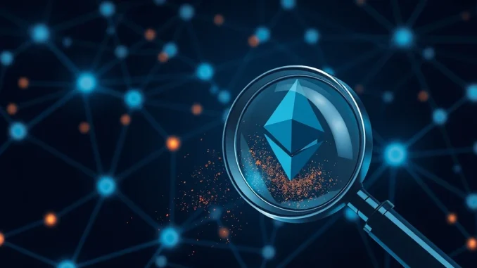 Ethereum dusting attacks visualized as security threats contaminating blockchain network activity