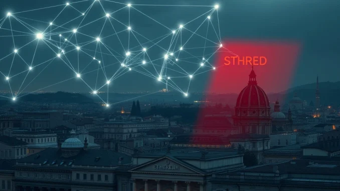 Bank of Italy warns Ethereum price collapse threatens financial stability and blockchain security.