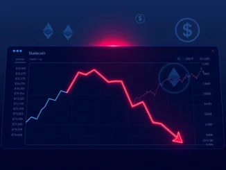 Graph showing a sharp $7 billion drop in Ethereum stablecoin market cap, indicating a crypto liquidity warning.