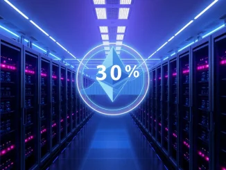 Ethereum staking reaches a 30% ratio milestone, symbolizing network security and validator growth.