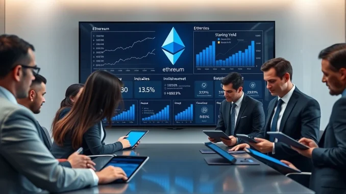 Institutional Ethereum staking strategy generating $33 million yield with $170 million reinvestment in 2025 crypto markets