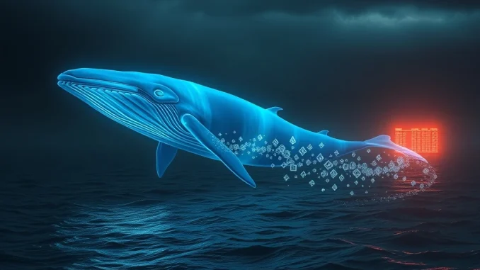 An Ethereum whale transferring millions in ETH to an exchange, facing a significant potential financial loss.