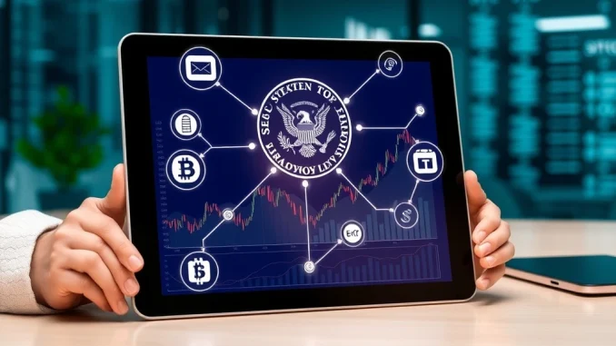 Blockchain technology integrating with traditional ETF shares for SEC-approved tokenization by F/m Investments