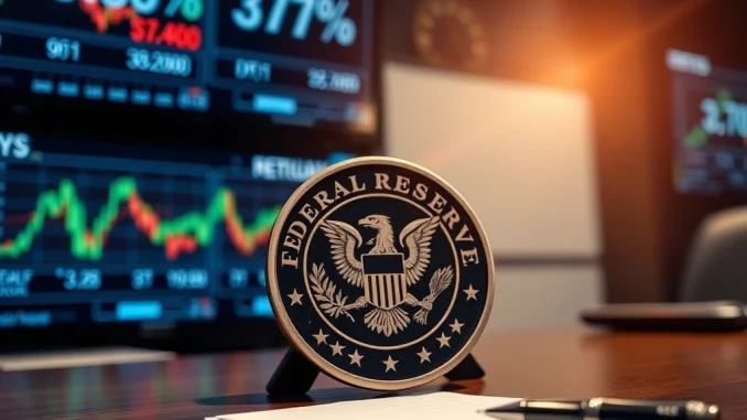 Federal Reserve Interest Rate Decision: FOMC Holds Steady in Crucial Pause The Federal Reserve seal with a 3.50%-3.75% interest rate decision in the background.