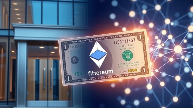 Fidelity Digital Dollar stablecoin on Ethereum blockchain impacting traditional bank deposits.