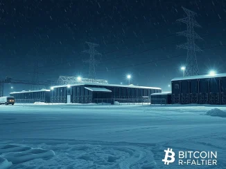 Foundry USA Bitcoin mining facility impacted by winter storm Fern, showing a 60% hashrate drop.