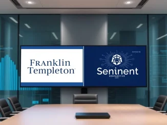 Franklin Templeton and Sentient AI logos displayed together, representing a strategic investment in artificial general intelligence for finance.