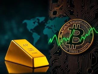 Gold price reaches record high while Bitcoin falls amid geopolitical tensions affecting global markets.