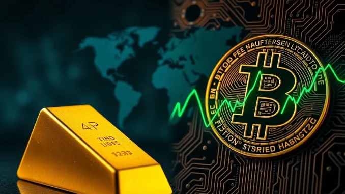 Gold price reaches record high while Bitcoin falls amid geopolitical tensions affecting global markets.