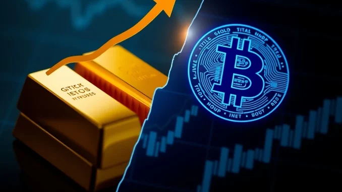 Gold price surge versus Bitcoin hesitation in 2026 market analysis showing asset divergence