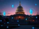 U.S. Capitol with cryptocurrency symbols representing SEC lawsuit against Tron founder Justin Sun