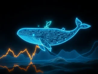 A cryptocurrency whale icon leaves a HYPE token position, representing a $3.72 million on-chain loss.