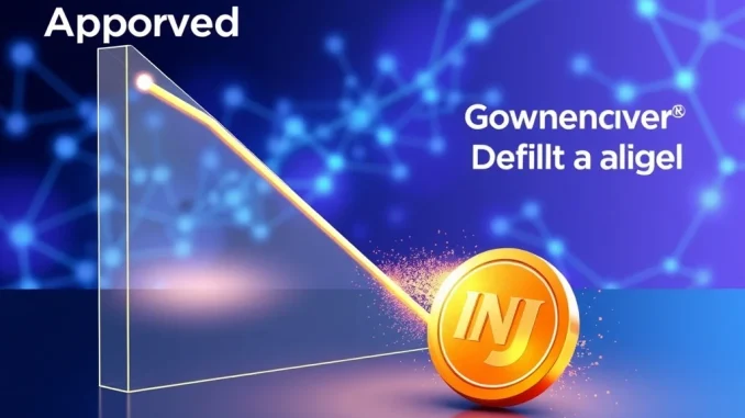 Visual representation of Injective's INJ token transitioning to a deflationary supply model through community governance approval