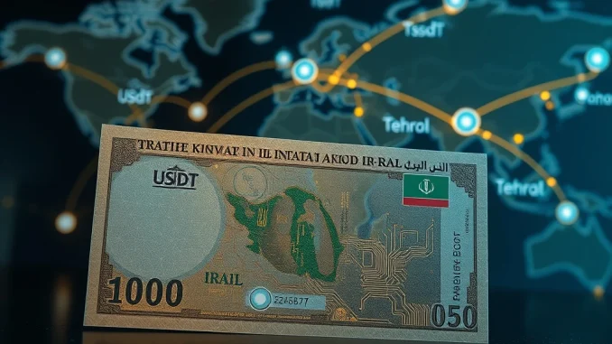 Analysis of Iran's central bank using USDT stablecoin for currency defense and international trade.