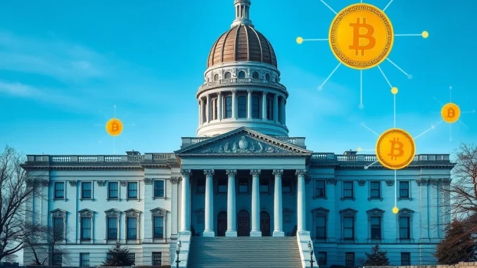 Kansas State Capitol with Bitcoin reserve legislation implications for state treasury management