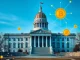 Kansas State Capitol with Bitcoin reserve legislation implications for state treasury management
