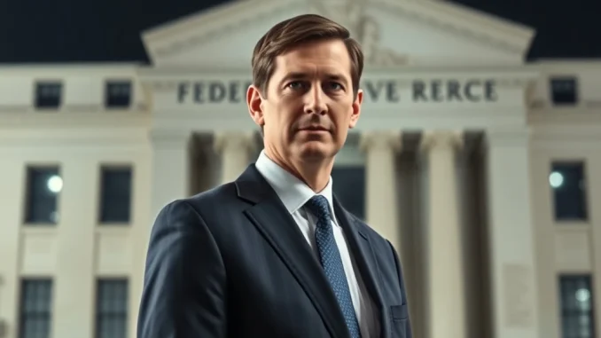 Kevin Warsh Poised for Fed Chair Nomination with 81% Chance, Trump Announcement Imminent Kevin Warsh, the leading candidate for Federal Reserve Chair, stands for a portrait.