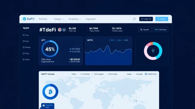 Kraken DeFi Earn product interface showing APY and availability in the US, Europe, and Canada.