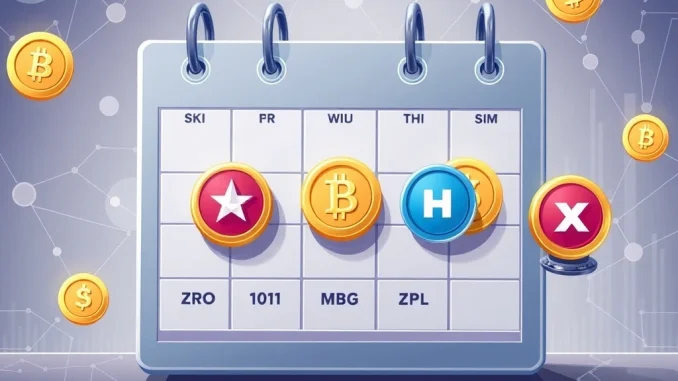 Analysis of major cryptocurrency token unlocks scheduled for this week including ZRO and PLUME.