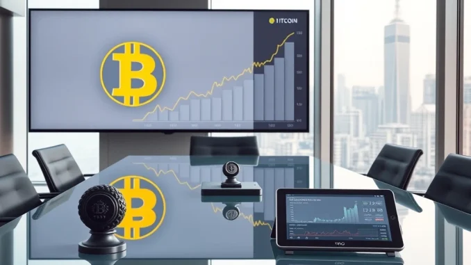 Corporate boardroom scene depicting MetaPlanet's $130 million Bitcoin purchase strategy as a treasury asset.