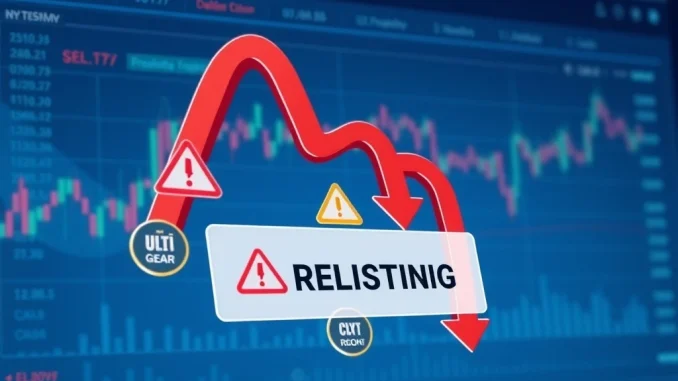 OKX cryptocurrency exchange delisting seven spot tokens including ULTI and RDNT from trading platform