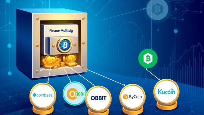 Ondo Finance ONDO token transfer to five cryptocurrency exchanges visualized as a secure transaction flow.