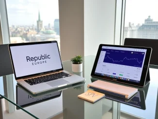 Republic Europe offers retail investors indirect exposure to Kraken through a new financial product on a modern desk.