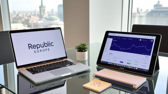 Republic Europe offers retail investors indirect exposure to Kraken through a new financial product on a modern desk.