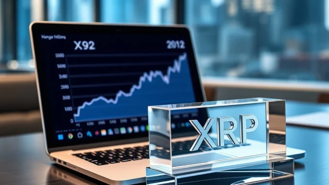 Chart showing Ripple XRP sales history and token distribution data on a professional desk.