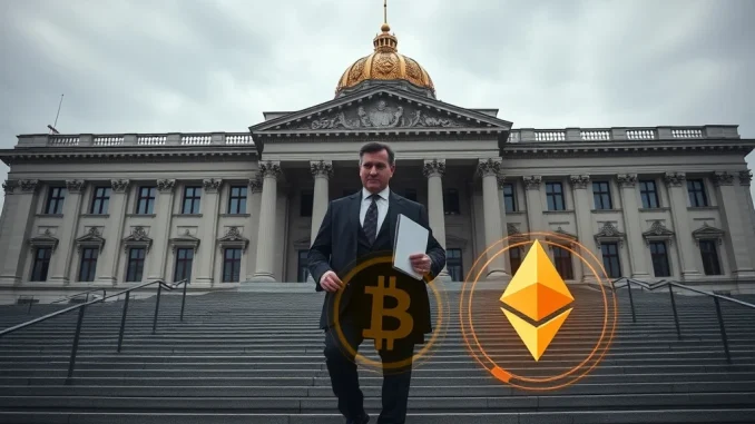 Russian State Duma building representing the new cryptocurrency legislation and $4,000 annual purchase cap.