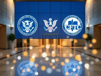 SEC and CFTC logos symbolize a crucial joint crypto event for US digital asset regulation.