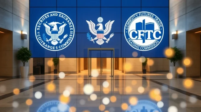 SEC and CFTC logos symbolize a crucial joint crypto event for US digital asset regulation.