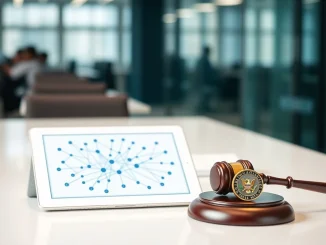 SEC guidance on tokenized assets and blockchain securities law compliance visualized.