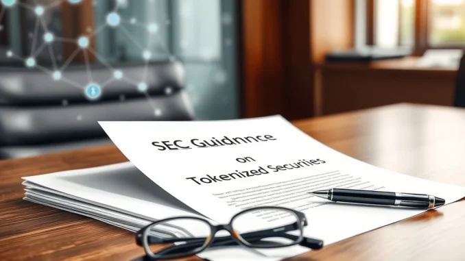 SEC releases new guidance document on tokenized securities and digital asset regulation.
