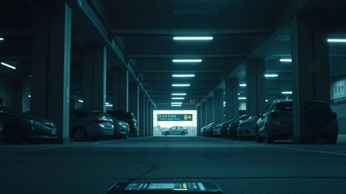 Parking garage in Seoul's Cheongdam-dong where a fake crypto deal led to a $20,700 theft and teen arrests.