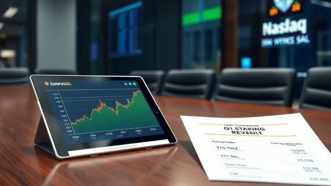 Sharps Technology SOL staking report analysis showing 7% yield on corporate crypto treasury.