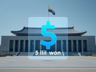 South Korea's National Assembly with overlay of proposed $3.6M stablecoin capital requirement for crypto regulation.