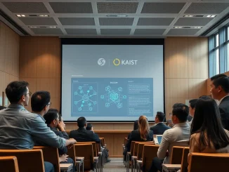 Spacecoin and KAIST engineers collaborate on decentralized satellite internet technology in a seminar.
