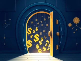 Stablecoin adoption draining US bank deposits with digital dollar outflow illustration