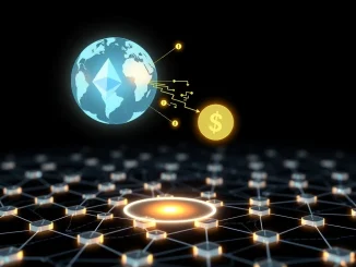 Stablecoin revenue 2025 data visualized on the Ethereum blockchain network, showing financial growth.