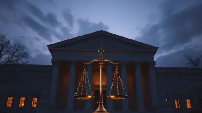 US Supreme Court building representing pending tariff ruling decision on international trade