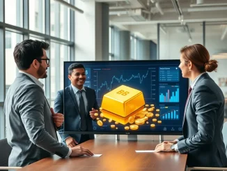 Tenbin Labs team discussing tokenized gold platform interface, representing $7M funding for real-world asset tokenization.