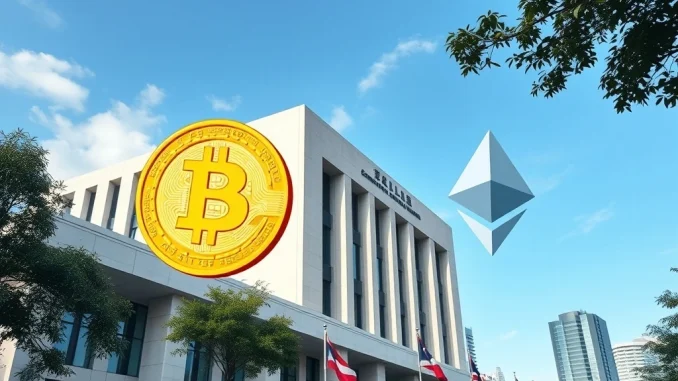 Thailand's SEC Unveils Groundbreaking Framework for Crypto ETFs and Futures Trading in 2025 Thailand SEC building with digital cryptocurrency integration representing new ETF and futures regulations