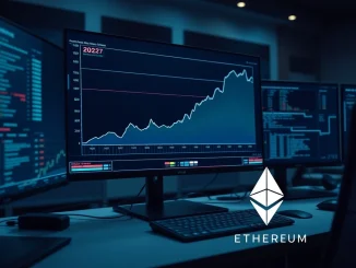Tom Lee's 2027 bull market prediction visualized on a financial analyst's trading desk monitor.