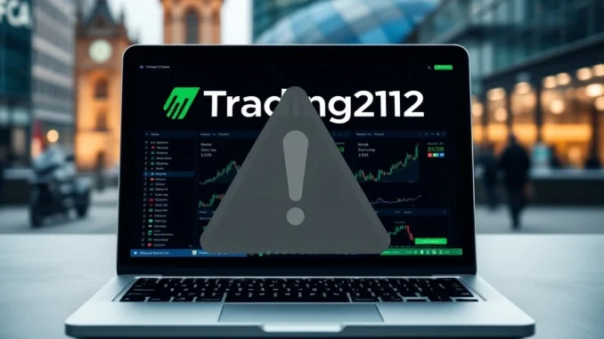 Trading212 platform interface with FCA regulatory warning for crypto ETN license oversight.