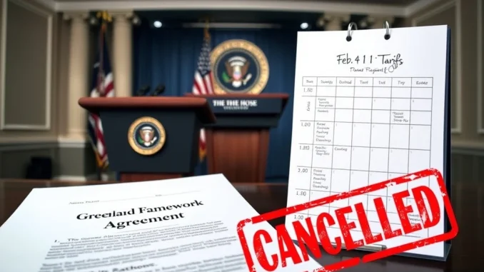 Trump Cancels February 1 Tariffs in Stunning Reversal, Citing New Greenland Agreement Framework with NATO President Trump cancels February 1 tariffs after Greenland framework agreement with NATO.